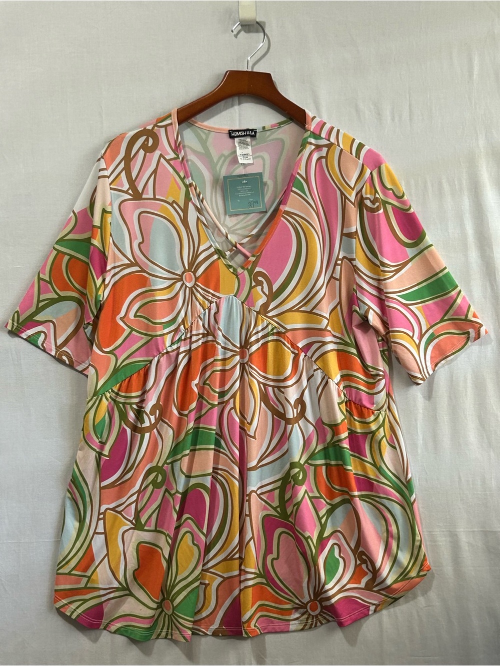 HEIMISH U.S.A - Pink Multi Floral V-Neck Tunic